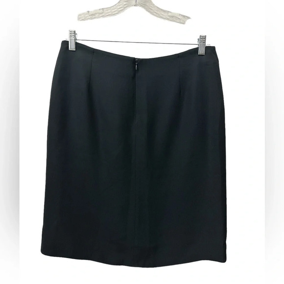Armani Collezioni Black Skirt Size 10 Silk Blend Fully Lined Made In Italy - Picture 2 of 4